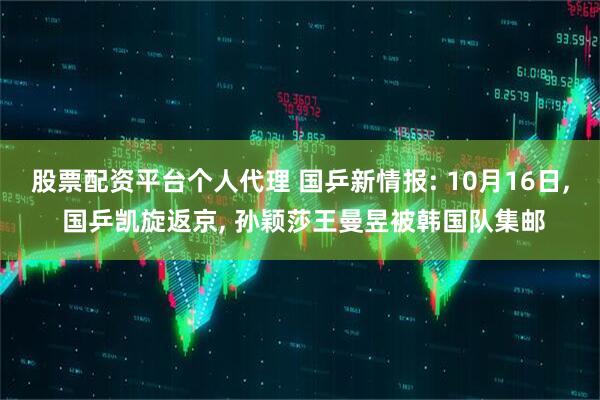 股票配资平台个人代理 国乒新情报: 10月16日, 国乒凯旋返京, 孙颖莎王曼昱被韩国队集邮