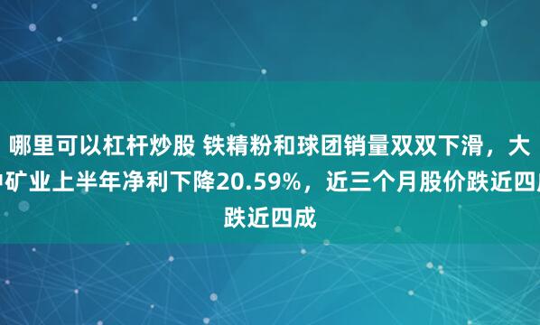 哪里可以杠杆炒股 铁精粉和球团销量双双下滑，大中矿业上半年净利下降20.59%，近三个月股价跌近四成