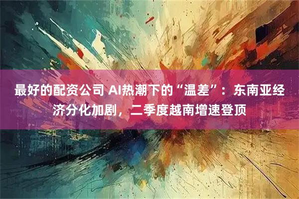 最好的配资公司 AI热潮下的“温差”：东南亚经济分化加剧，二季度越南增速登顶